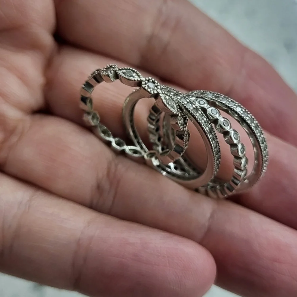 EJI 925 silver ring set 6.5 - Picture 3 of 5